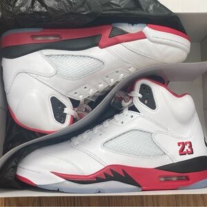 Air Jordan 5 Retro Fire Red Black Tongue 2025 Men Size 10